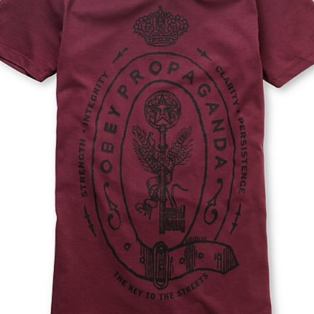 Obey Propaganda Burgundy Size M T-Shirt
